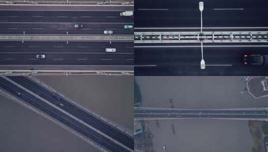 闵浦大桥航拍合集高清在线视频素材下载