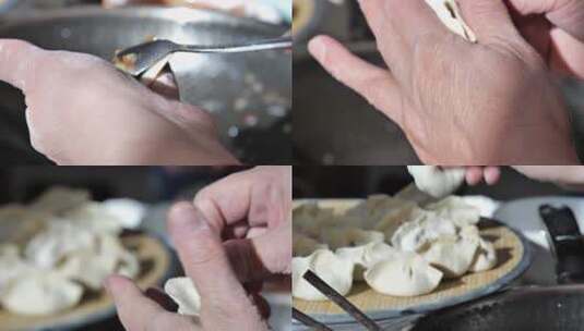 过年包饺子高清在线视频素材下载