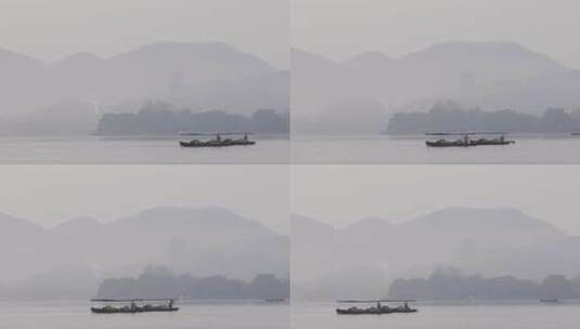 杭州西湖清晨风光空镜高清在线视频素材下载