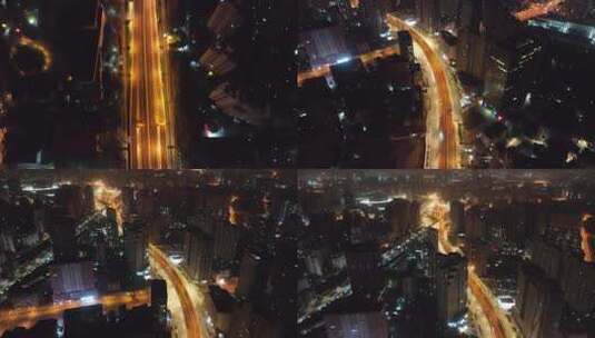 上海徐汇区夜景航拍高清在线视频素材下载