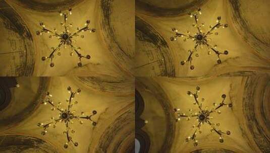 4K索菲亚教堂内部壁画装饰吊灯高清在线视频素材下载