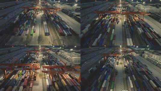 中铁联集成都中心站一带一路欧洲班列港口高清在线视频素材下载