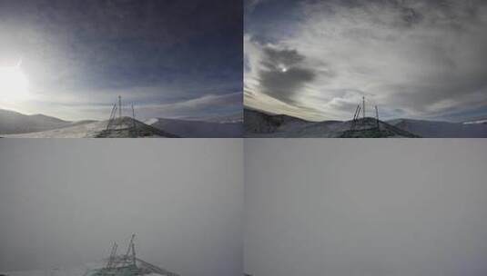 4K5200米雪山顶输电铁塔组立大延时1机位05高清在线视频素材下载
