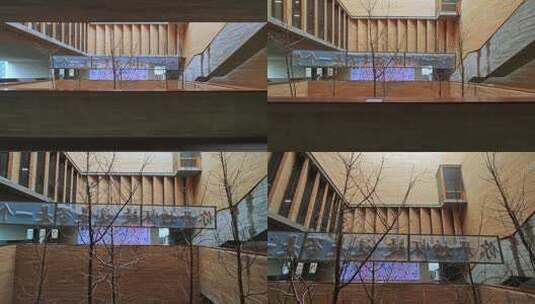 山西太原市千渡长江美术馆内部建筑景观高清在线视频素材下载