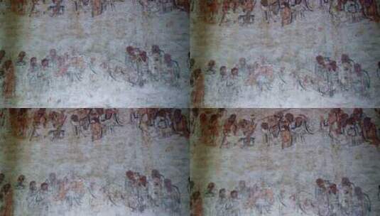 少林寺500罗汉壁画高清在线视频素材下载