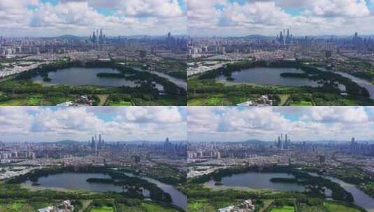 广州海珠湖蓝天-2高清在线视频素材下载