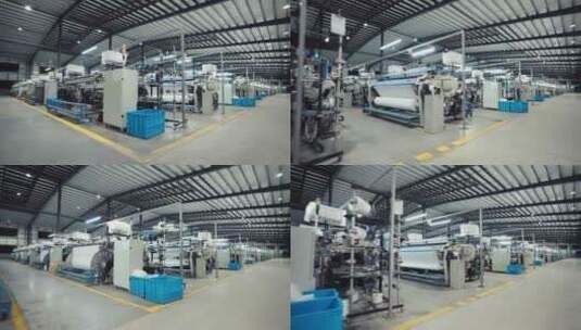 纺织厂的织布机高清在线视频素材下载