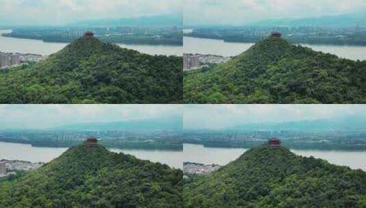 航拍富阳城市大景 东吴文化公园高清在线视频素材下载