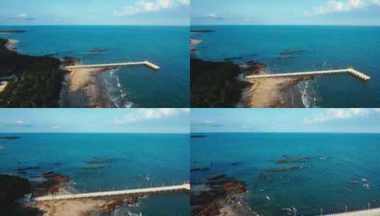 4K航拍博鳌红石滩海边灯塔高清在线视频素材下载