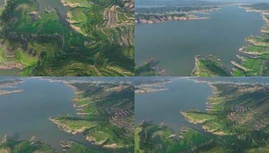 黄河洛阳段鹰嘴山自然景观高清在线视频素材下载