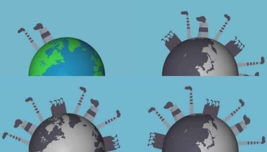 工业全球化导致地球污染高清在线视频素材下载