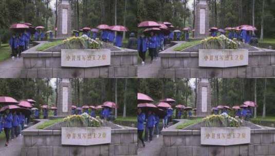 井冈山缅怀小井红军烈士之墓高清在线视频素材下载