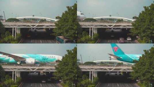 广州白云国际机场中国南方航空飞机滑行高清在线视频素材下载
