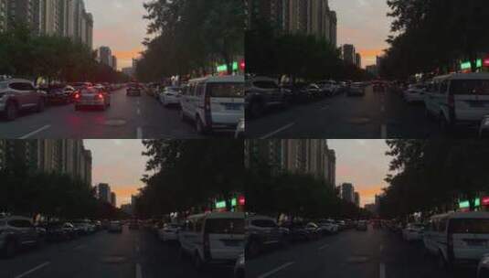 城市街道停车位行车高清在线视频素材下载