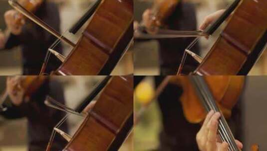 拉提琴细节/大提琴/小提琴/演奏高清在线视频素材下载