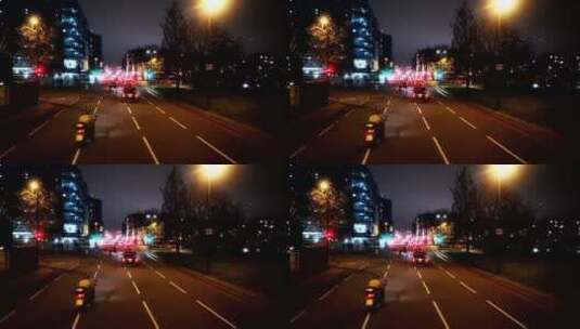 车辆穿过城市街道的延时录像高清在线视频素材下载