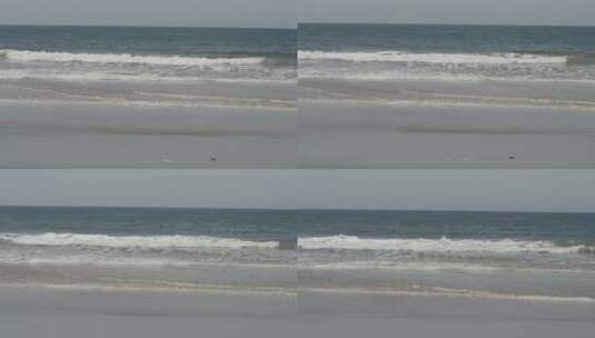 阴天海浪冲击海岸高清在线视频素材下载