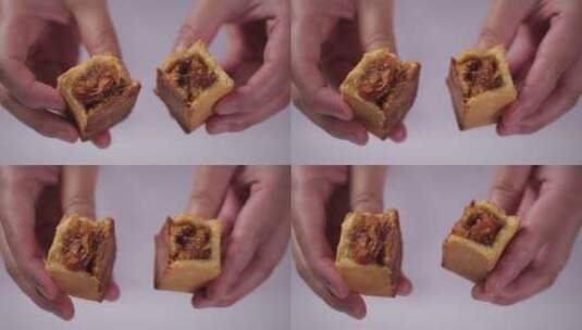 传统小吃糕点帝王酥枣泥酥高清在线视频素材下载