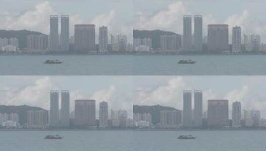 珠海 海面 小船高清在线视频素材下载