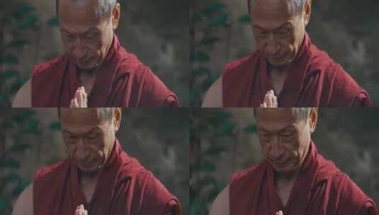 僧侣在进行祈祷仪式高清在线视频素材下载