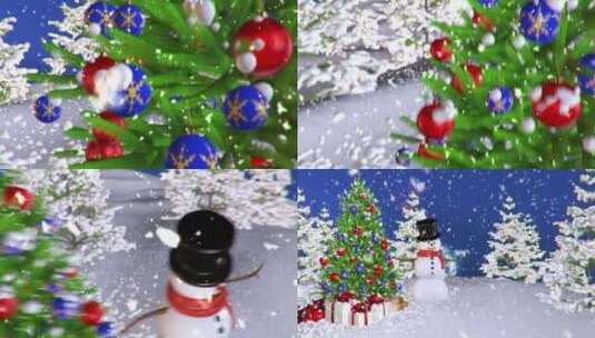 圣诞雪人动画高清在线视频素材下载