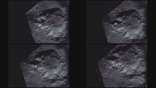 登月舱飞往月球陨石坑影像高清在线视频素材下载