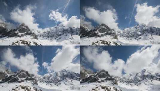 雪山上课翻滚的云高清在线视频素材下载