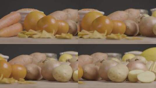 新鲜蔬果特写镜头高清在线视频素材下载