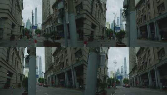 模糊的上海街道高清在线视频素材下载