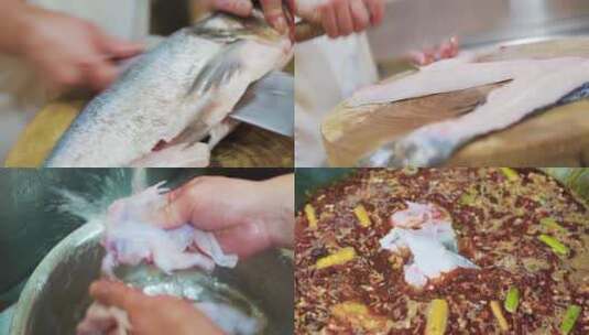 麻辣鱼 美蛙鱼 水煮鱼制作高清在线视频素材下载
