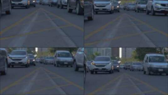 城市中的单程交通高清在线视频素材下载