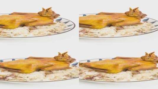 乳鸽焖饭特色美食4k竖版视频高清在线视频素材下载