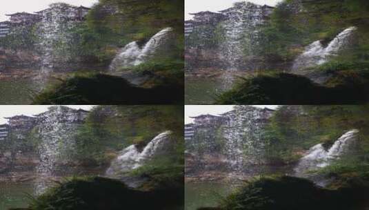 实拍悬崖瀑布流水高清在线视频素材下载