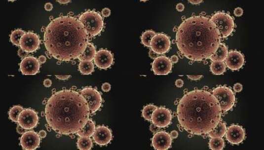 冠状病毒细胞显微镜三维制作生物细胞动画高清在线视频素材下载