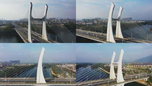 桂林南洲大桥左环绕高清在线视频素材下载