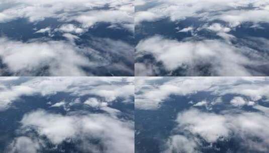 拍摄中国民航客机天空俯拍大地高清在线视频素材下载