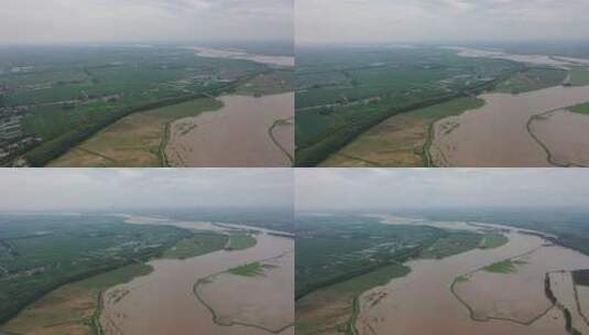 辽河洪水航拍高清在线视频素材下载
