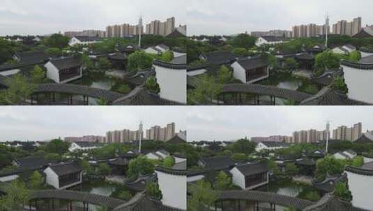 上海金山枫泾古镇4K航拍高清在线视频素材下载