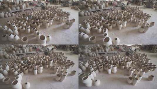 陶瓷半成品陶瓷花瓶制作高清在线视频素材下载