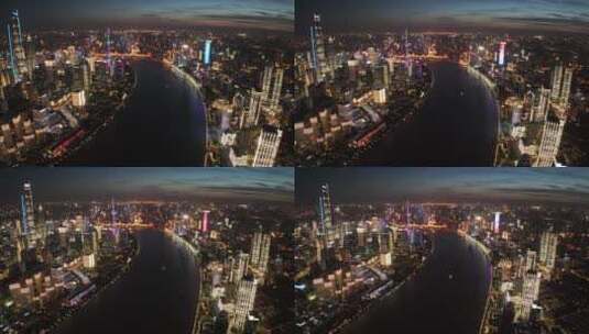 黄浦江夜景延时空镜高清在线视频素材下载