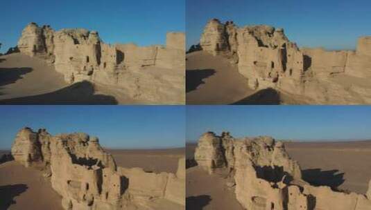新疆哈密五堡魔鬼城艾斯克霞尔遗址高清在线视频素材下载
