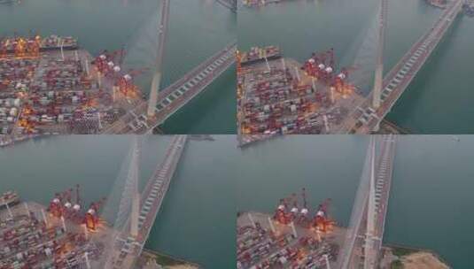 航拍城市跨海大桥高清在线视频素材下载
