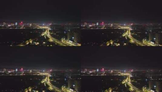 洛阳城市夜景交通航拍高清在线视频素材下载