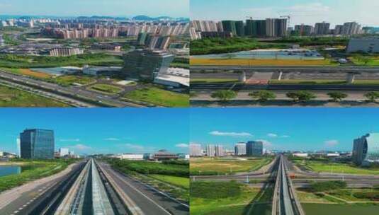 视频合集桂林新区云轨交通建筑高清在线视频素材下载