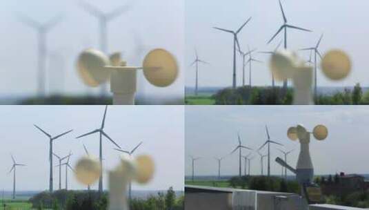 德国柏林乡村 风车 风速测定仪 组镜高清在线视频素材下载