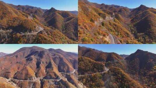 北京红叶秋季山路运输郊区109国道门头沟高清在线视频素材下载