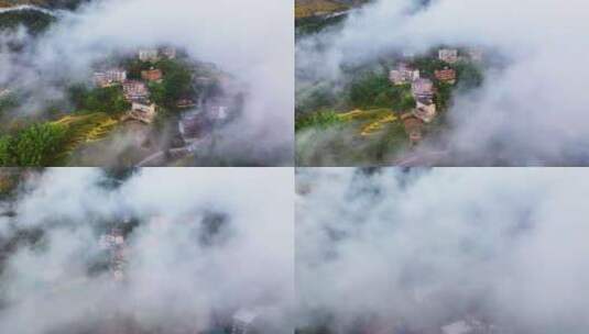 广西龙脊梯田云雾高清在线视频素材下载