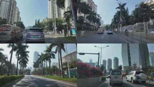 深圳交通望海路广汽埃安等红灯过路口高清在线视频素材下载