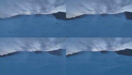 滑雪场人工造雪场景高清在线视频素材下载