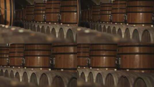 酒窖里酿酒的桶高清在线视频素材下载
